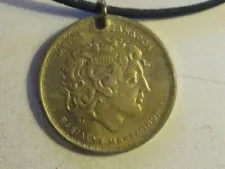 Authentic Gold Greece Greek Alexander The Great Coin Pendant Charm Necklace