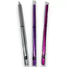 Lot Of 3 Aluminum Drinking Smoothie Slurpee Straws Pink Green Purple Polar Pipe