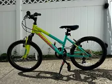 The Nishiki® Girls’ Pueblo 20 in. Mountain Bike - Green/Yellow with Kick Stand