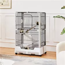 4-Level Small Animal Cage 45" H with Ramp for Rabbits, Ferrets, Chinchillas