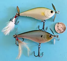 LOT 2 LUCKY CRAFT KELLY J TOPWATER FISHING LURES PROP BAITS DUAL PROP CRANKBAITS