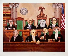 CHARLES BRAGG Hand Signed Limited Edition Lithograph COURT SUPREME JUDGES