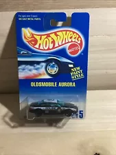 Hot Wheels OLDSMOBILE AURORA Police Car - Blue & White Card #265 7 Spoke K9 Unit