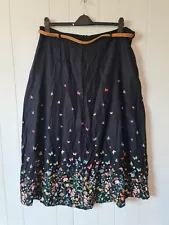 Yours Womens Maxi Skirt Black Floral With Belt Size 20 (RRP£26.99) New With Tags