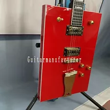 Factory Red Bo Diddley 6 Strings Electric Guitar HPL Fretboard Special Bridge