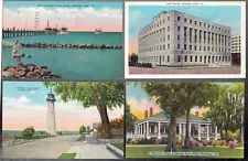 6 ANTIQUE 1930-1940 VIEWS BUILDINGS HOMES AROUND MISSISSIPPI POSTCARD