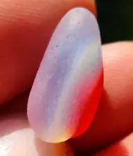 Fire Red & DEEP DEEP Opalescent Layers JQ Multi - Real Davenport Beach Sea Glass