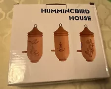 3 Humming Bird Houses for Outside Hanging Wooden Hummingbird Nest for Garden