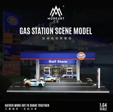 Moreart Diorama 1/64 City Gulf Gas Station LED Lighting Scene Display/Collection