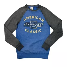 GM Chevrolet Sweatshirt Men S Small American Classic Cars Raglan Fleece Pullover