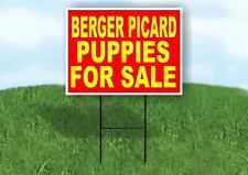 Berger Picard PUPPIES FOR SALE YELLOW RED Yard Sign Road with Stand LAWN SIGN