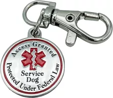 Service Dog Tag Double Sided Red Medical Alert Symbol Medal for Small Dogs Use f