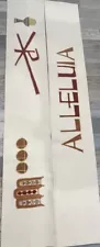 * LARGE CATHOLIC CHURCH ALTAR BANNER 2 PC SET ALLELUJIA 78” BY 13”