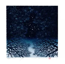Hajime Namiki Woodblock Print “Night Scene-3” “NS-3” 9x9inch 2019 Japanese ART