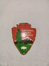 VINTAGE NATIONAL PARK SERVICE PORCELAIN SIGN CAMPING FISHING HUNTING FOREST NICE