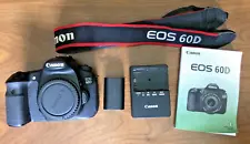 Canon EOS 60D 18.0 MP Digital SLR Camera Black Body, w/ Battery and Charger