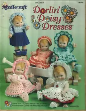 USED DARLIN' DAISY DRESSES 5 CUTE DESIGNS FOR 12" DOLLS CROCHET PATTERN BOOK