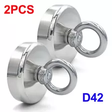 1/2 Pack Neodymium Fishing Magnets 143LBS Pulling Force Strong Rare Earth Round