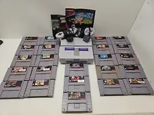 Super Nintendo SNES Console Bundle! 23 games 5 MANUALS 2 CONTROLLERS