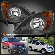 Black Headlights Fits 2002-2004 Honda CRV CR-V Head Lamps Left+Right 02 03 04 (For: 2003 Honda CR-V)