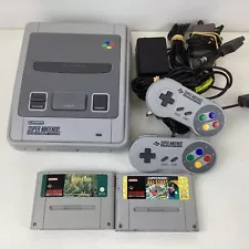 Super Nintendo Entertainment System With Controllers And 2x Games (V1) S#546