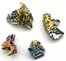 Group of 4 Rainbow Bismuth Crystals See All Pictures & Description 9 grams