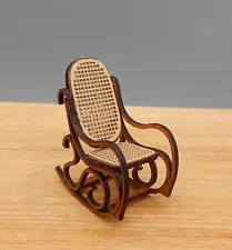 Vintage 1/4 Scale Victorian "Caned" Seat Rocking Chair Dollhouse Miniature 1:48