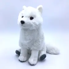 Wild Republic White Arctic Fox Wolf Plush Fluffy Tail Stuffed Animal Toy 12" EUC