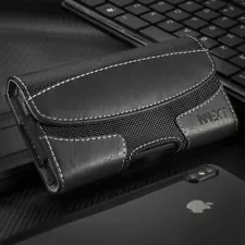 BIG Nylon Leather Tactical Case Pouch Holster+Belt Clip for LARGE PHONES