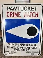 Authentic Retired Street Sign Metal 24”x18” Crime Watch