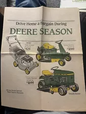 John Deere Garden Tractor And Mower Ad Featuring Models 420 318 265 170 Vintage