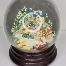 Christmas Snow Globe Musical Snowglobe Christmas Santa Large Huge XL Rare Light