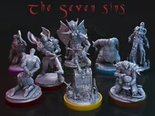 The Seven Deadly Sins miniatures for board games, RPG, dioramas, paint...