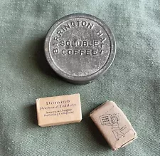 WWII Ration ~ Barrington Hall Soluble Coffee ~ Domino & Jack Frost Sugar Cubes.