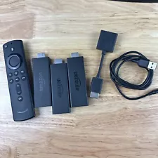 AMAZON Fire Stick Lot (3) with Remotes (1) CE0984 w/ Power Cords (1) Untested