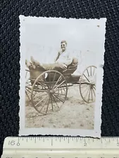 Vintage Photograph Man Relaxing on a wagon FOR SALE Funny Circa 1940s