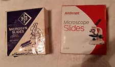 AmScope Pre-Cleaned Blank Microscope Slides plus a part VINTAGE Box Slides