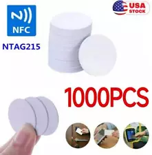 1000PCS Round NTAG215 NFC Tag Blank Card RFID Waterpoof Chip for TagMo Amiibo