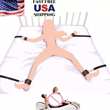 Bed Restraint Kit Rope Handcuffs Furry Cuffs Strap Sex Wrists Ankle for Roleplay