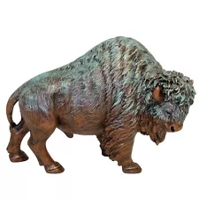 Bronze Colored Finish Bison Statue Buffalo American Icon Resin Sculpture