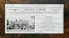 Bardwell Manor nr Bury St Edmunds - Suffolk For Sale - 1927 Press Cutting r426