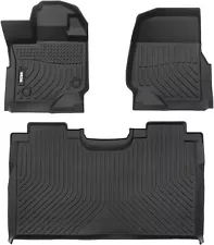 WEIZE Floor Mats for Ford F150 2015-2024 & 2nd Row All Weather TPE Truck Liners