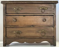 Antique 3 Drawer Toy Wooden Chest