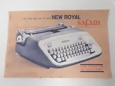 Vintage ROYAL SAFARI manual typewriter Instruction Booklet COPY