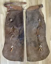 Very Nice Antique Western Leather Batwing Cowboy Chaps