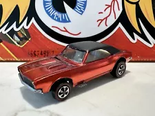 RARE! 1968 Hot Wheels Redline CAMARO Black Roof US WHITE INTERIOR NEAR MINT!