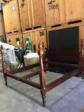 Vintage King Size Four Poster 60” High Mahogany Bed From 1970’s