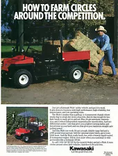 1989 Kawasaki Mule ATV Utility Vehicle Farm Print Ad