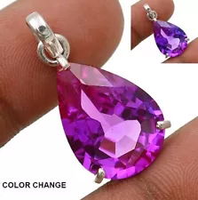 18CT Natural Color Changing Alexandrite 925 Sterling Silver Pendant K18-8