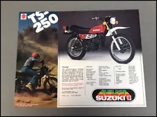 1978 Suzuki TS-250 TS-185 TS185 Motorcycle Bike Vintage Sales Brochure Folder